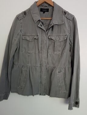 Cathy Jean Light Olive Utility Jacket with Draw Waist